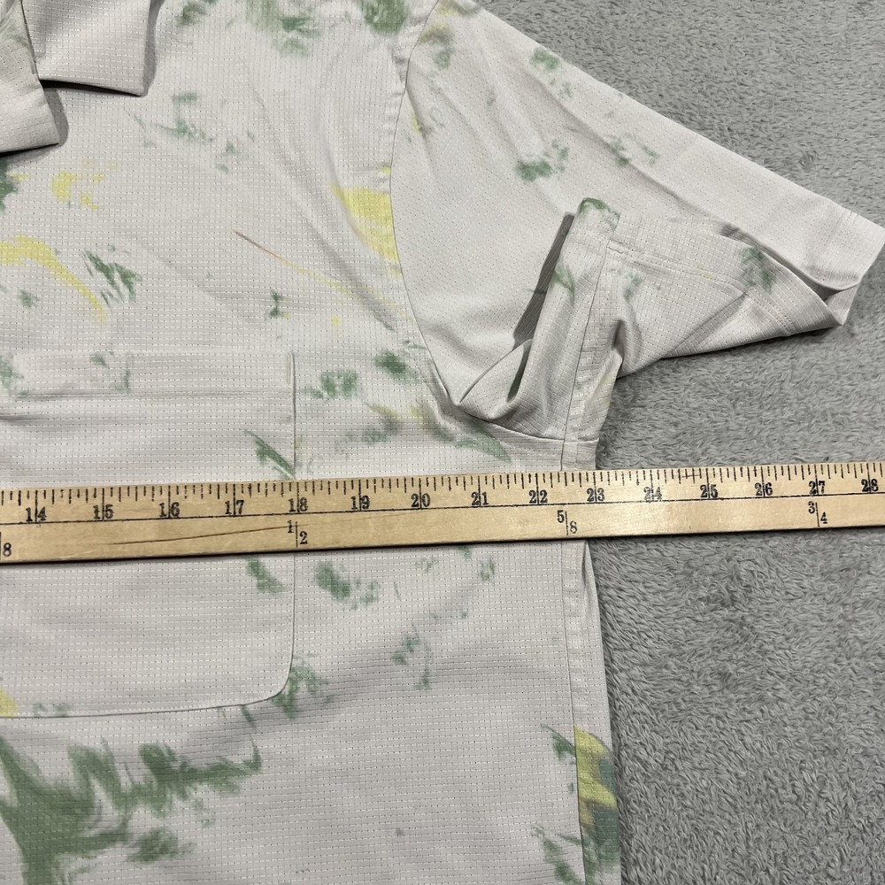 Lululemon Airing Easy Shirt Mens Large Camp Collar Diffuse Dye Print Snap Button - Picture 6 of 9